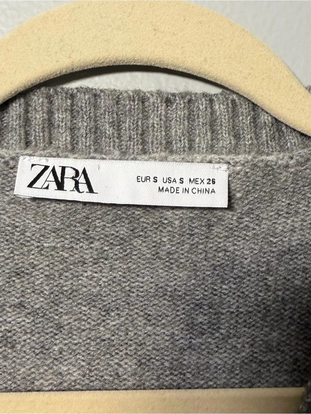Zara Gray Knit V-Neck Sweater Vest